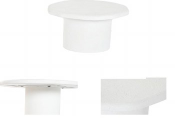 MANGO WOOD ROUND SIDE TABLE-WHITE