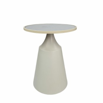 ROUND SIDE TABLE-WHT