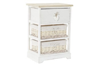 NIGHTSTAND W/2 BASKETS -WHITE