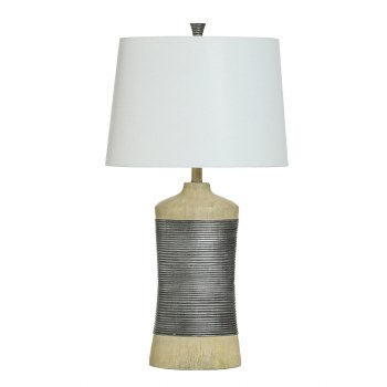 BISQUE & GREY TABLE LAMP