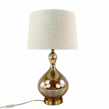 GLASS TABLE LAMP-BRONZE