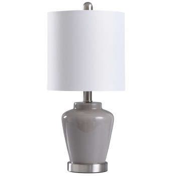 GLASS TABLE LAMP-GREY