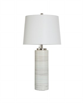 PASTEL TURQUOISE & GREY TABLE LAMP