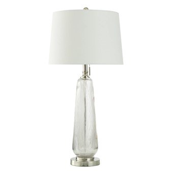 RIBBED CLEAR GLASS TABLE LAMP