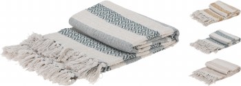 STRIPE THROW W/FRINGE