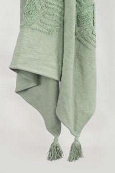 GREEN WOVEN THROW