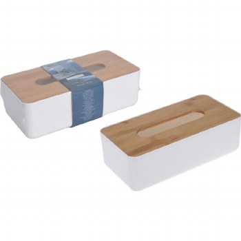 TISSUE BOX HOLDER-WHITE