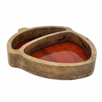 WOOD ACORN TRAY-LG