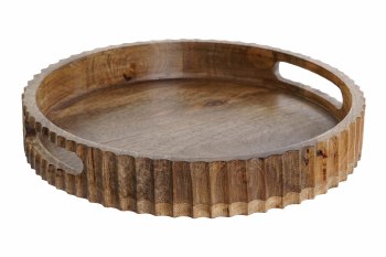 MANGO WOOD TRAY- DARK BROWN