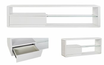 TV CABINET W/GLASS SHELVES
