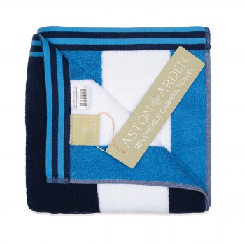 CABANA BEACH TOWEL- (NAVY/BLUE)