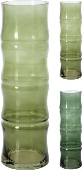 BAMBOO GLASS VASE-GREEN