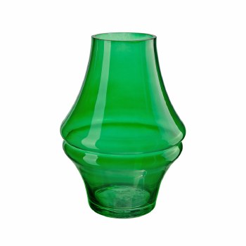 GREEN GLASS VASE-LARGE