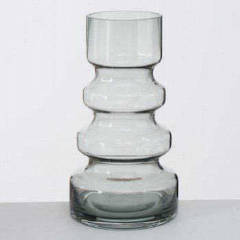 MEANDRA GLASS VASE-GREY