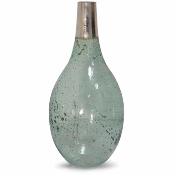 SEEDED GLASS VASE-SAGE