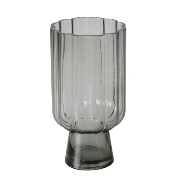 GLASS SHADE VASE - GREY