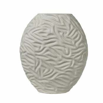 TEXTURED CREAM VASE- LG