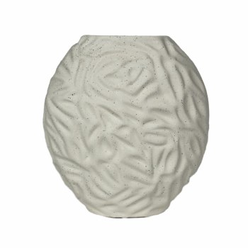 TEXTURED CREAM VASE-SM