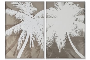 WHITE PALM TREE WALL ART