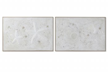 STARFISH & SHELLS WALL ART 2 AST