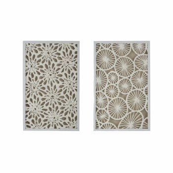 WHITE SHADOW BOX WALL DECOR-SET/2