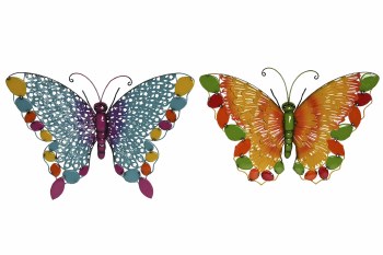 METAL BUTTERFLY WALL DECOR