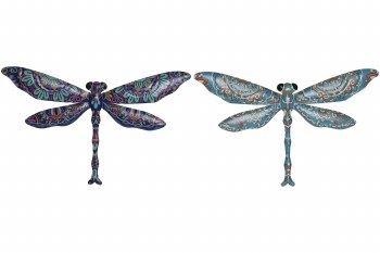 DRANGONFLY METAL WALL DECOR 2AST