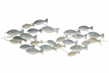 WALL DECOR MTL FISH- BLUE