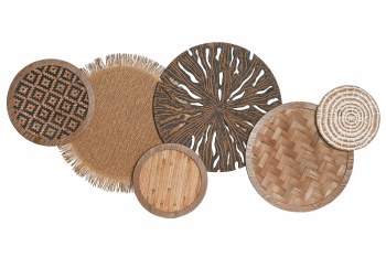CIRCLES NATURAL WALL DECOR- LARGE