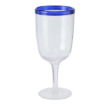 BALITO BLUE RIM WINE GLASS