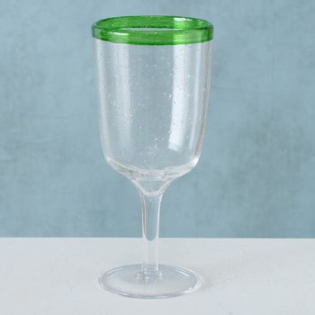 BALITO GREEN RIM WINE GLASS