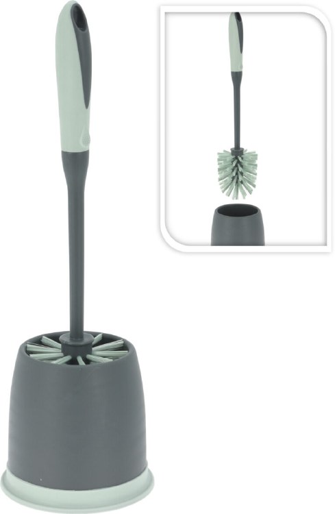 TOILET BRUSH WITH HOLDER-GREY