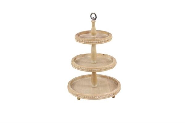 3 TIER WOOD & METAL TRAY