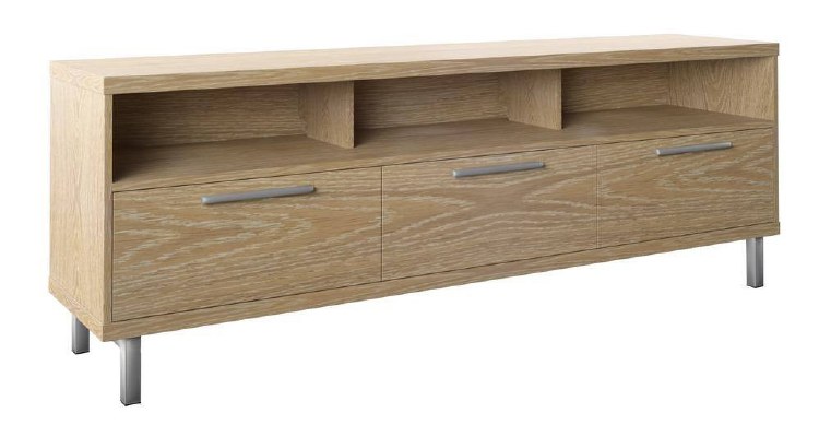 OAK TV STAND W/3 DRAWERS