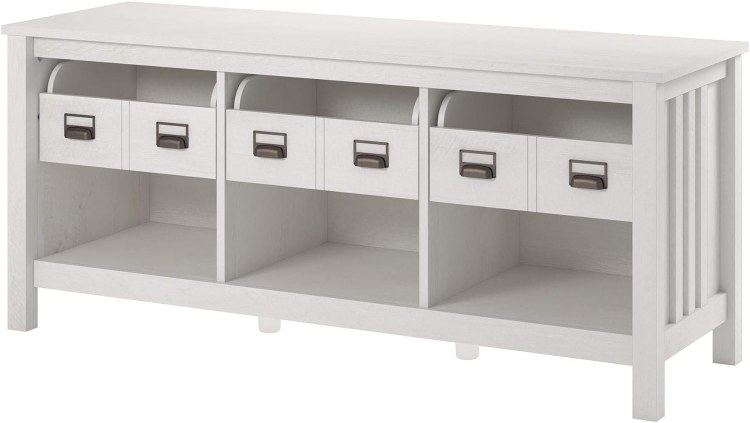 WHITE TV STAND W/3 DRAWERS