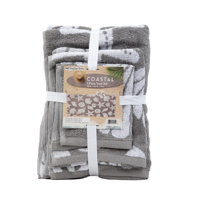 GREY COASTAL TOWEL SET