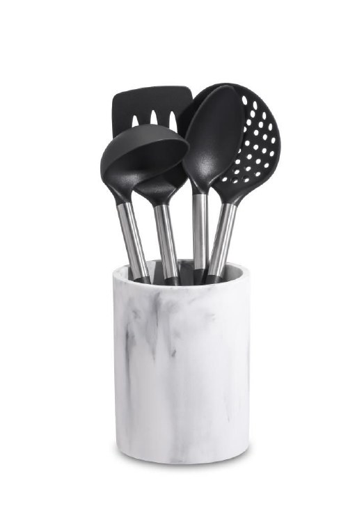 MARBLE UTENSIL HOLDER-SET/5