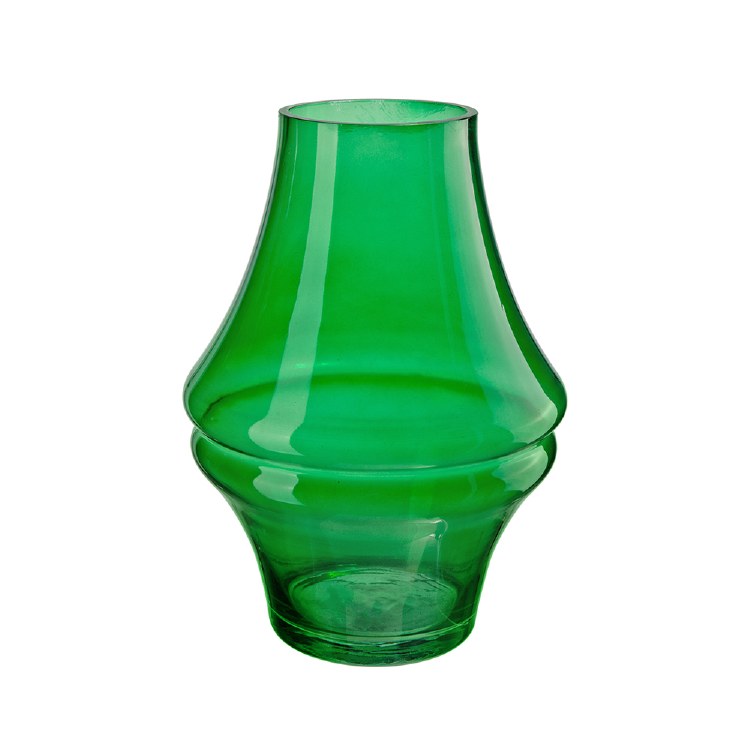 GREEN GLASS VASE-LARGE