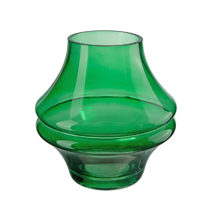 GREEN GLASS VASE-SMALL