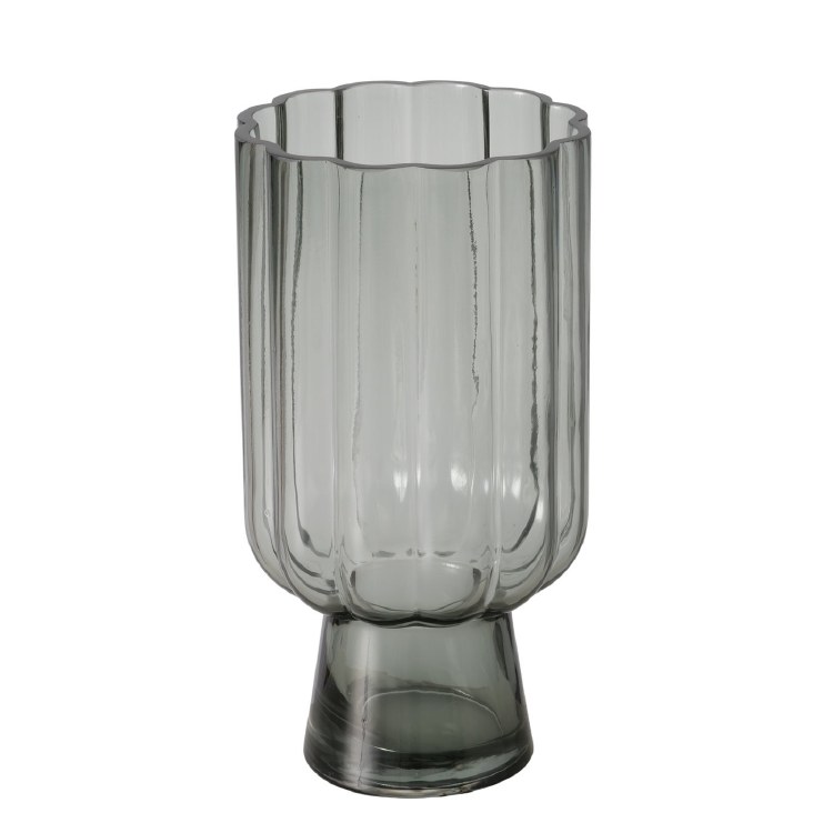 GLASS SHADE VASE - GREY