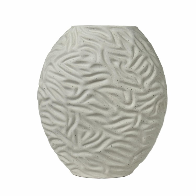TEXTURED CREAM VASE- LG