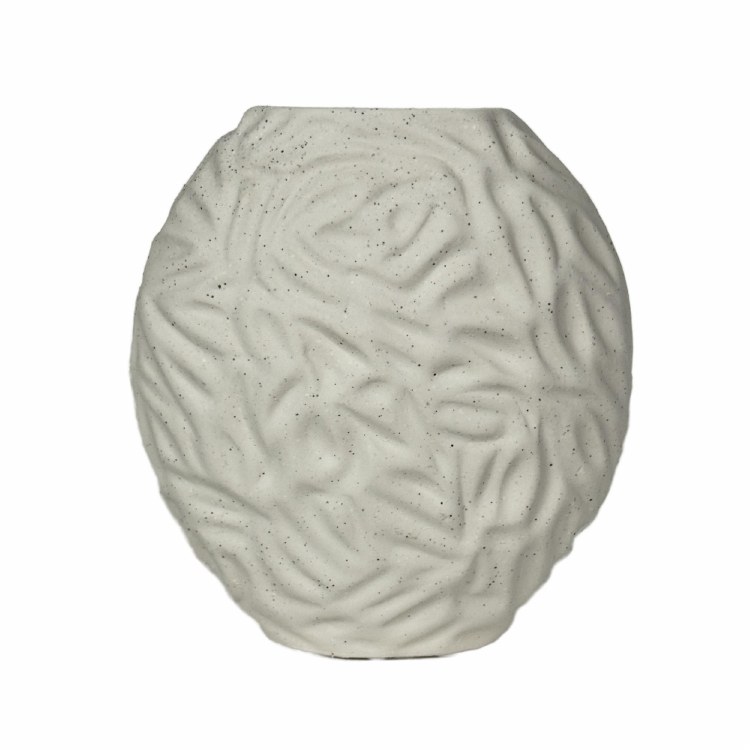 TEXTURED CREAM VASE-SM