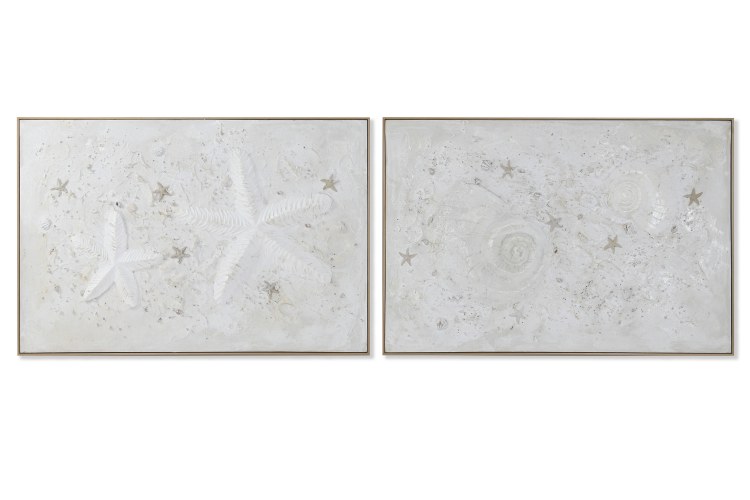 STARFISH & SHELLS WALL ART 2 AST