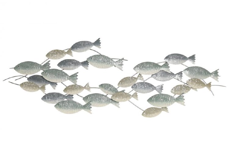 WALL DECOR MTL FISH- BLUE