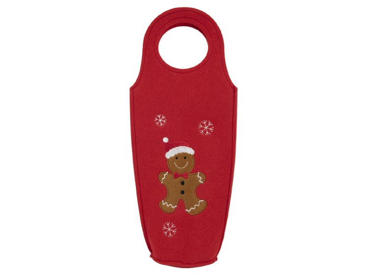 RED GINGERBREAD WINE BAG