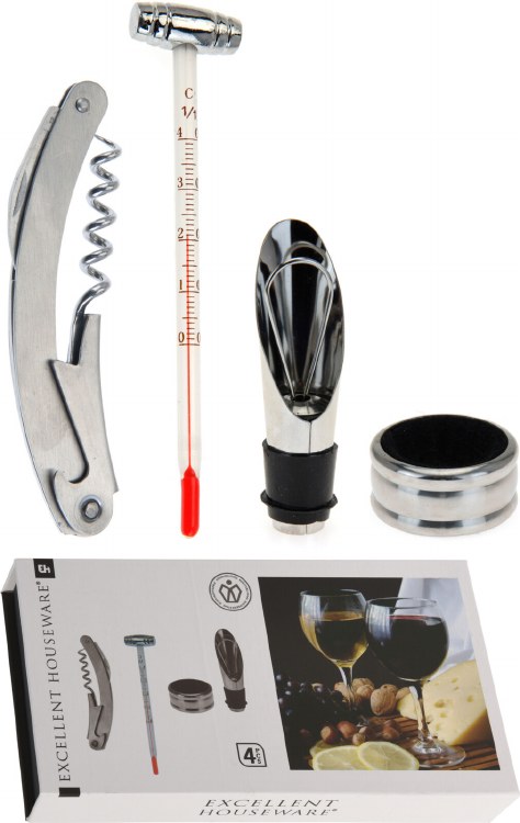 STAINLESS STEEL WINE SET-4 PIECE