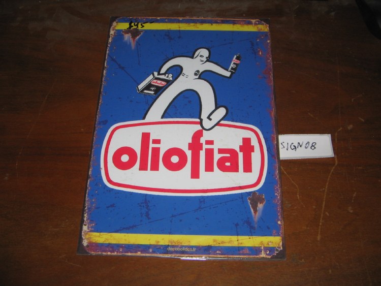 METAL OLIO FIAT SIGN