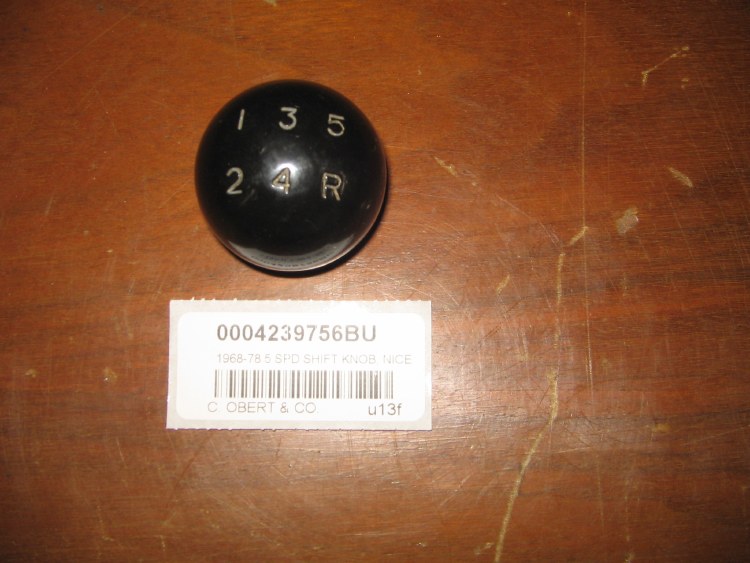 1968-78 5 SPD SHIFT KNOB, NICE