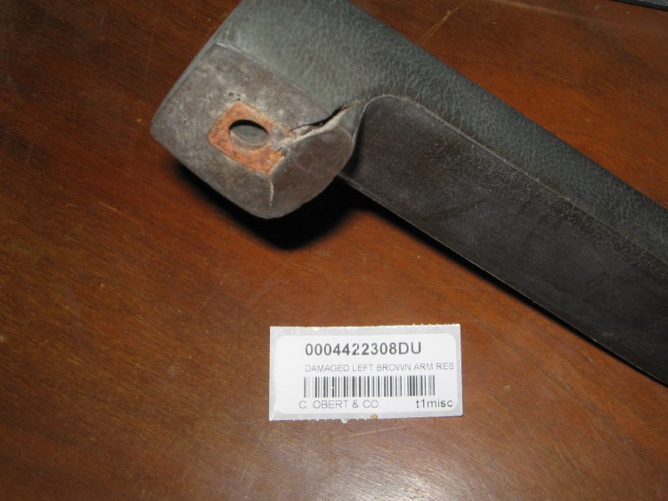 DAMAGED LEFT BROWN ARM REST