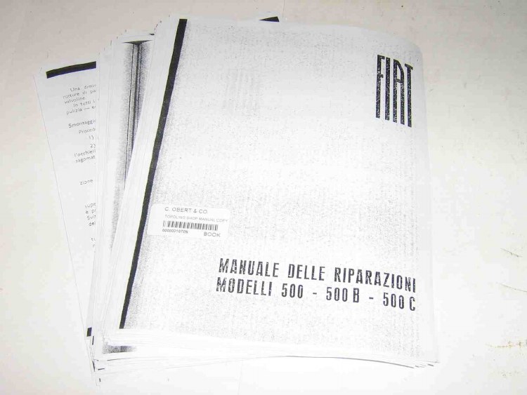 TOPOLINO SHOP MANUAL, COPY